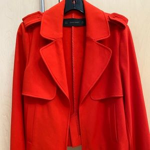 Zara bright red swing jacket size medium
